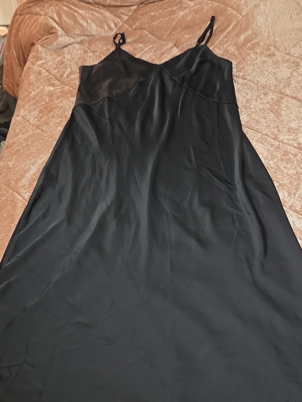 NWOT a new day Black Slip Maxi Dress